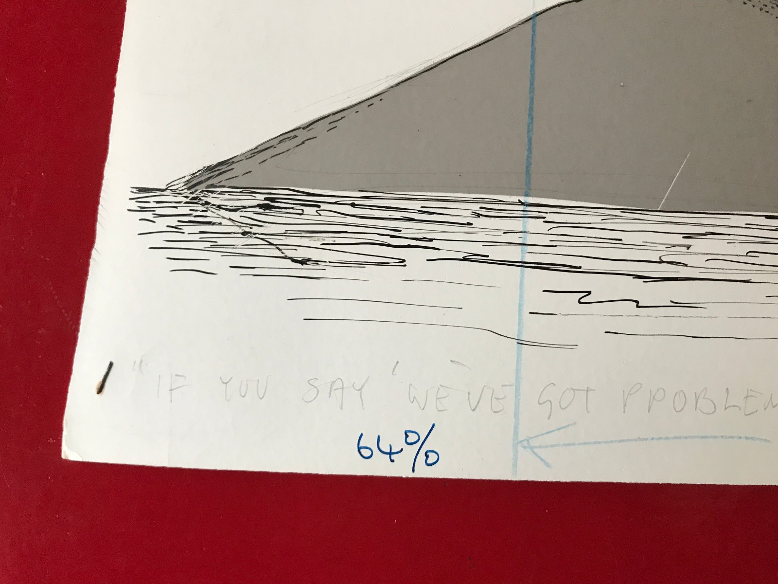 Mark Peyton. Original ink drawing. Marine. Humour