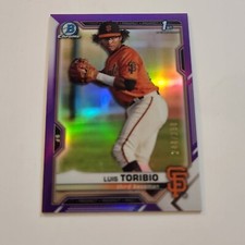 2021 Bowman Chrome Luis Toribio 1st Purple Refractor 244/250 Giants (S1)