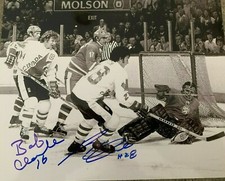 FLYERS BOBBY CLARKE REGGIE LEACH SIGNED AUTOGRAPHED 8X10 CANADA CUP