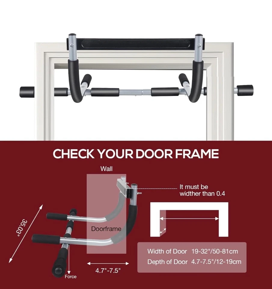 Фитнес мульти тренажерный зал дверной проем подтягивающийся бар и портативная спортивная система (белый и черный) - Изображение 3 из 4