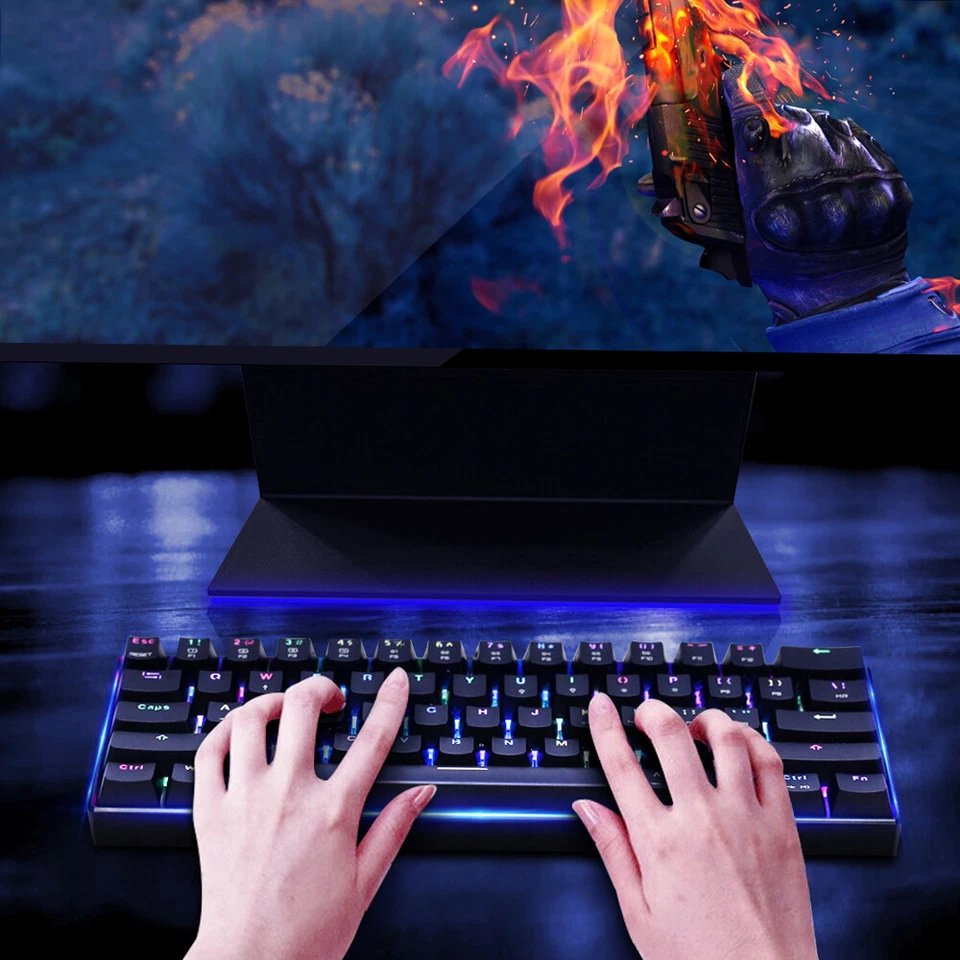  CK61 Gaming Keyboard Red Switches 61 Keys -Ghosting Black E3Q7 - Image 4 of 4