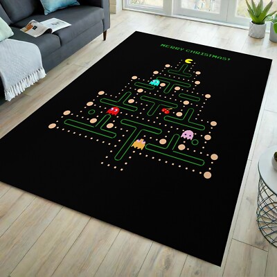 Arcade rug, game room rug, arcade room rug, gamer rug, christmas rug, tree rug