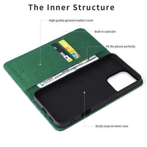 Genuine Leather Cover For iPhone 16 15 14 13 12 Pro Max 11 XR Phone Wallet Cases - Picture 32 of 38