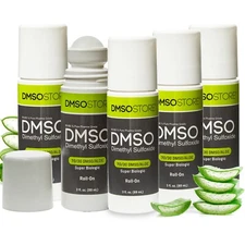 DMSO 70/30 3 oz. Roll-on w/Aloe Vera 5 Pack 99.995% Low odor Pharma Grade