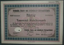 Feldm&uuml;hle, Papier- und Zellstoffwerke Aktiengesellschaft 1929 1000 RM