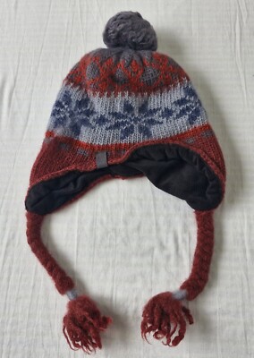 ARC'TERYX Beanie Toque Ear Flaps Knit Warm Hat Pom Pom Cap One