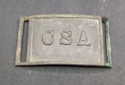 Civil War Confederate CSA square belt plate with other side of belt buckle