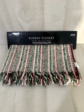 Robert Stanley Textured Striped Runner With Fringe 14" x 72" BRAND NEW!