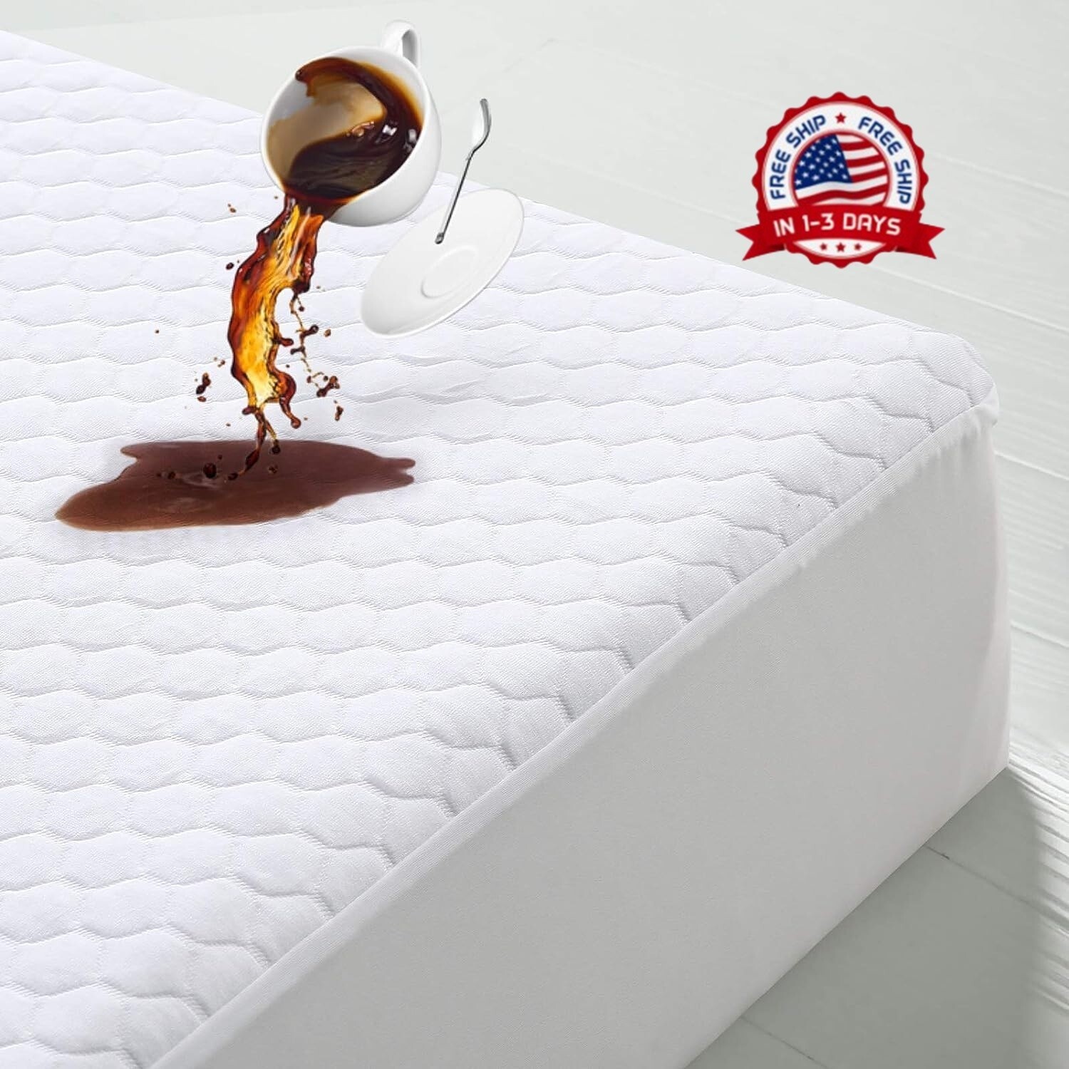 MERITLIFE Premium 100% Waterproof Mattress Protector Cal King Size,Cooling Br...