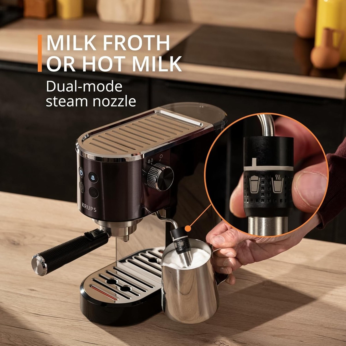 Krups Virtuoso Pump Espresso Machine Cappuccino Maker Black