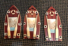 AWESOME TRIO (Set Of 3) FISHING THEME ROW BOAT PICTURE PHOTO FRAMES!!! Wooden!