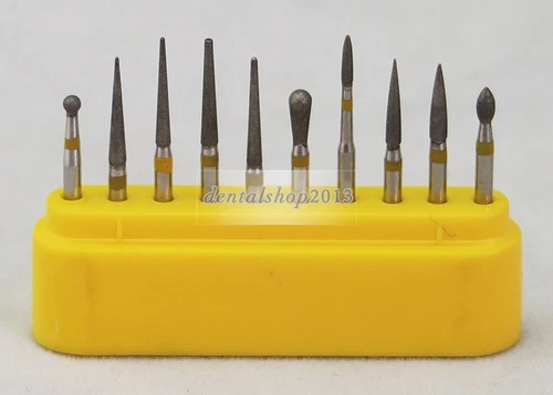 10pcs Dental Diamond Burs Drill Composite Polishing Kit for High Speed Handpiece