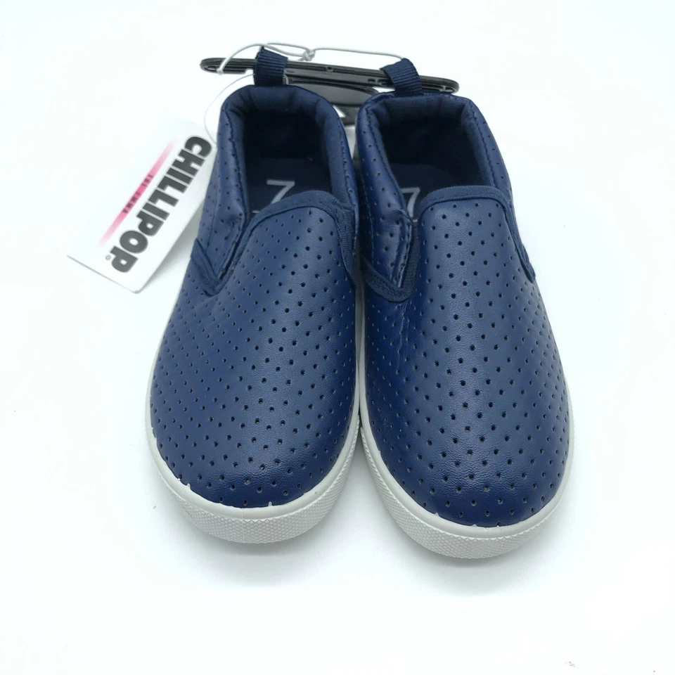 Tênis Chillipop Infantil Meninos Meninas Couro Sintético Azul Marinho Tamanho 7 - Imagem 2 de 4