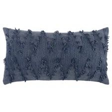 Rizzy Blue Teeth Frayed Knife Edge Transitional Throw Pillow Geometric T13118