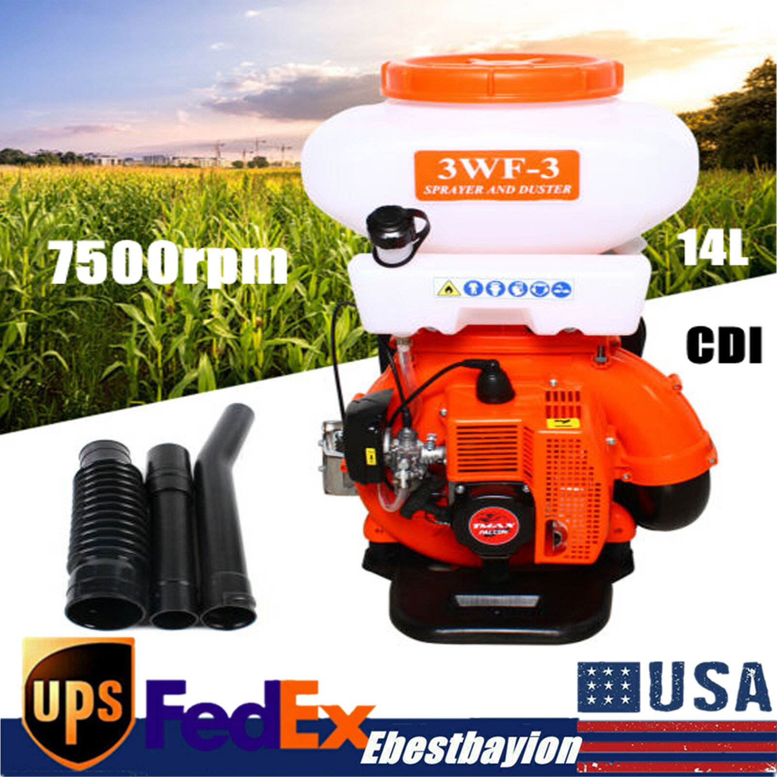Backpack Fogger Sprayer Blower Agricultural Gas Mosquito Blower Insecticide USA