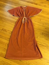 Vintage Vanity Fair Housecoat Dusty Mauve Velour Zip Robe Side Pockets