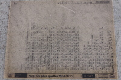 Audi S6 plus Quattro  ''Mod. 97''  -  Ersatzteil Microfich Microfilm  