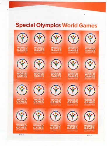 2015 Forever Special Olympics full Sheet of 20, Scott #4986, Mint NH