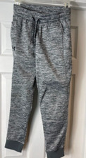 UNDER ARMOUR ColdGear Gray YLG Boys Joggers Athletic Pants Youth Pre-owned