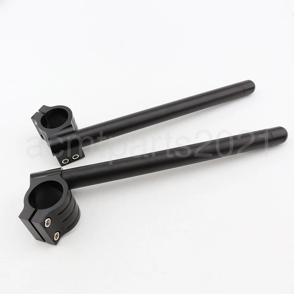 Black 33mm 7/8" Clip-Ons Handlebars For Honda Yamaha Suzuki Kawasaki Motorcycle - Image 3 of 4