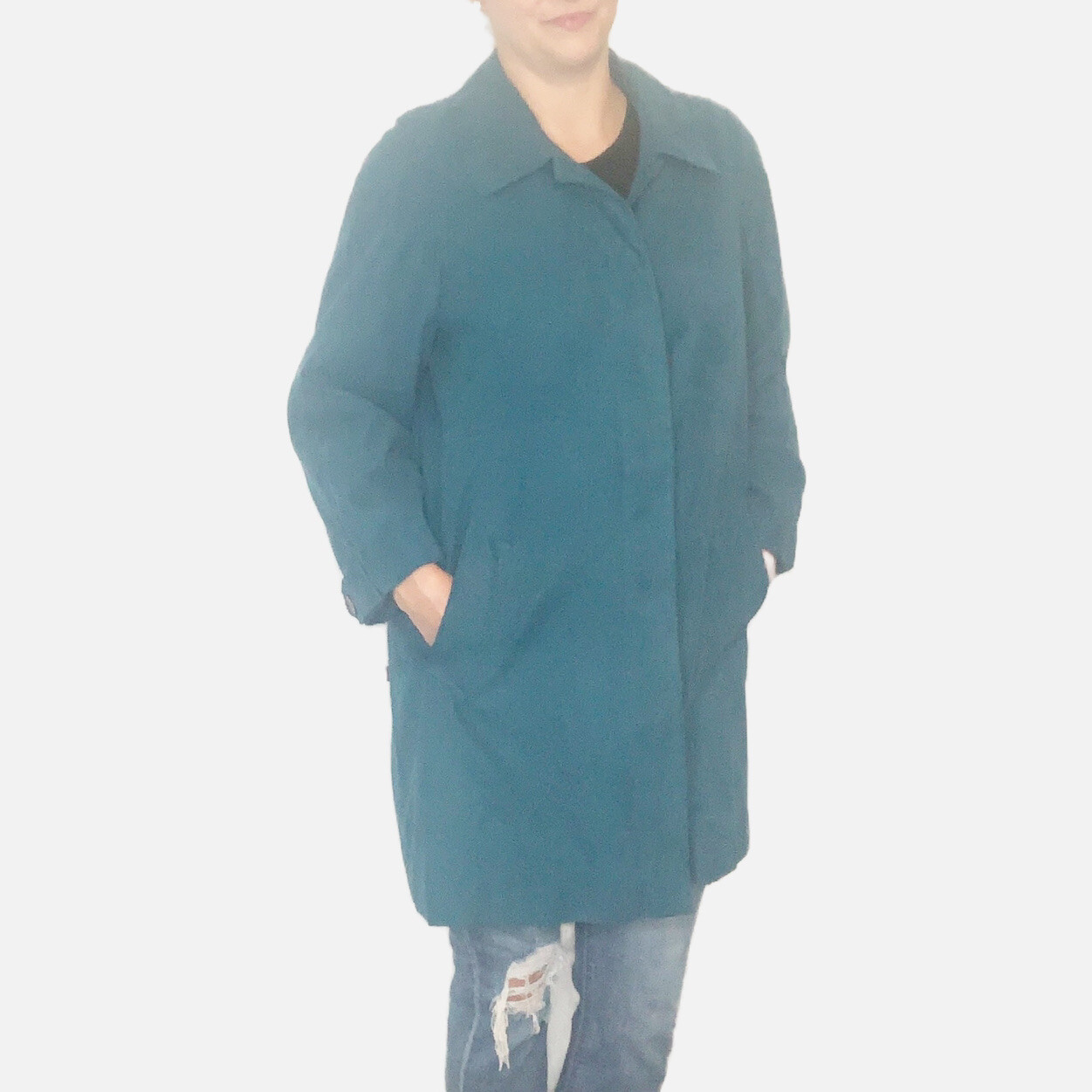 Appleseed’s Teal Blue Double Layered Coat Women’s Siz… Gem