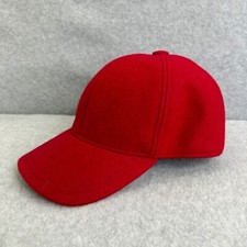 Maus & Hoffman Size Large Red Baseball Cap Hat Grant Wool And Brimmed Plain