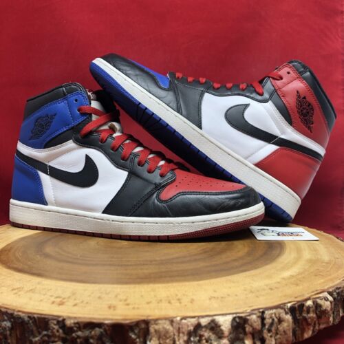 glossy red and blue jordan 1