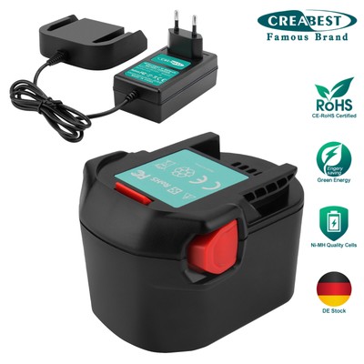 12V 4.0Ah Ni-MH Akku/Ladegerät für AEG 0700 980 320 B1214G B1215R M1230R BS12G