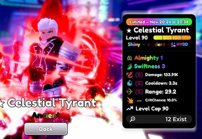 shiny celestial tyrant Almighty swiftness 3 SSS Anime defenders
