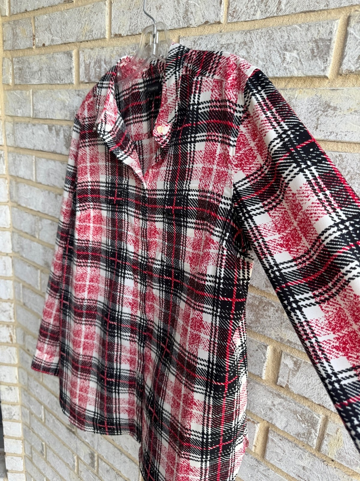 Talbots Long Sleeve Button-Down Multicolor Plaid … - image 6