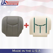 2003 To 2006 Chevy Avalanche Driver Bottom Leather Seat Cover Gray & Foam 