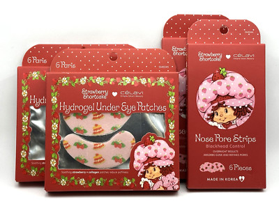 Strawberry Shortcake UnderEye Patches Nose Strips Celavi Beauty Skin Care RARE