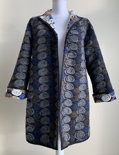 Nwt Mia Reis Womens Sz M Reversible Knit Open Coat Jacket Starry Night Usa Made