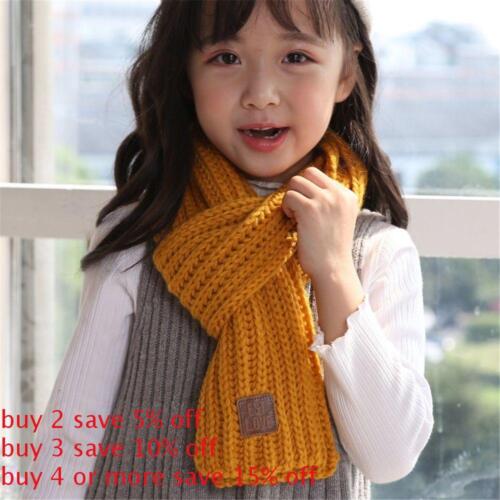 Fashion Thick Outdoor Baby Boys Girls Knitted Scarf Warm Neck Warmer Kids Scarf - Picture 1 of 21