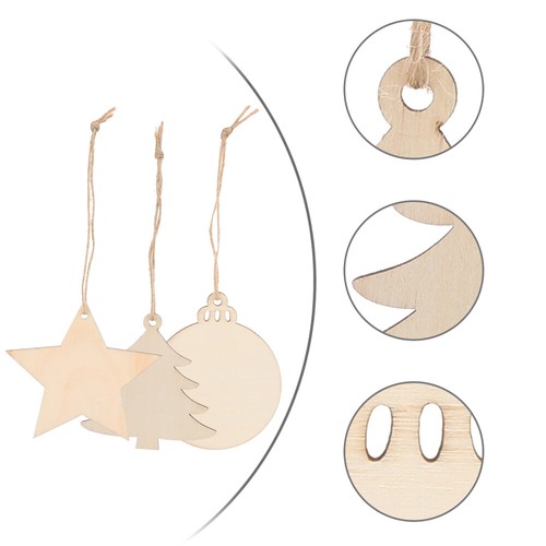 Produktbild von Anhänger Aus Holz Mit Weihnachtsmotiven Zum Ausmalen Und