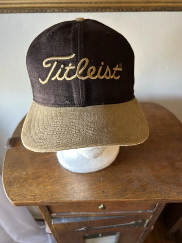 VTG Titleist FootJoy FJ New Era Hat Fitted Cap USA Made 2 Tone Brown 6 7/8 USA