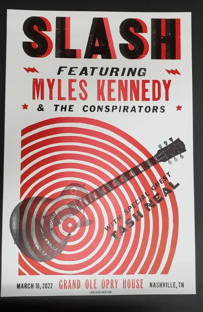 SLASH KENNEDY CONSPIRATORS 2022 HATCH SHOW PRINT Nashville Concert Poster  GNR | eBay