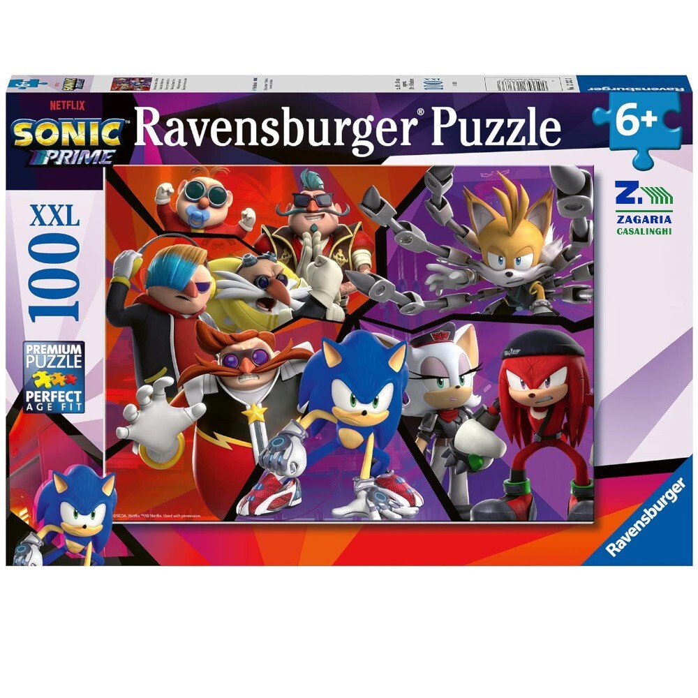 PUZZLE SONIC PRIME 100 PZ NIENTE PUO' FERMARE SONIC 6+ ANNI RAVENSBURGER