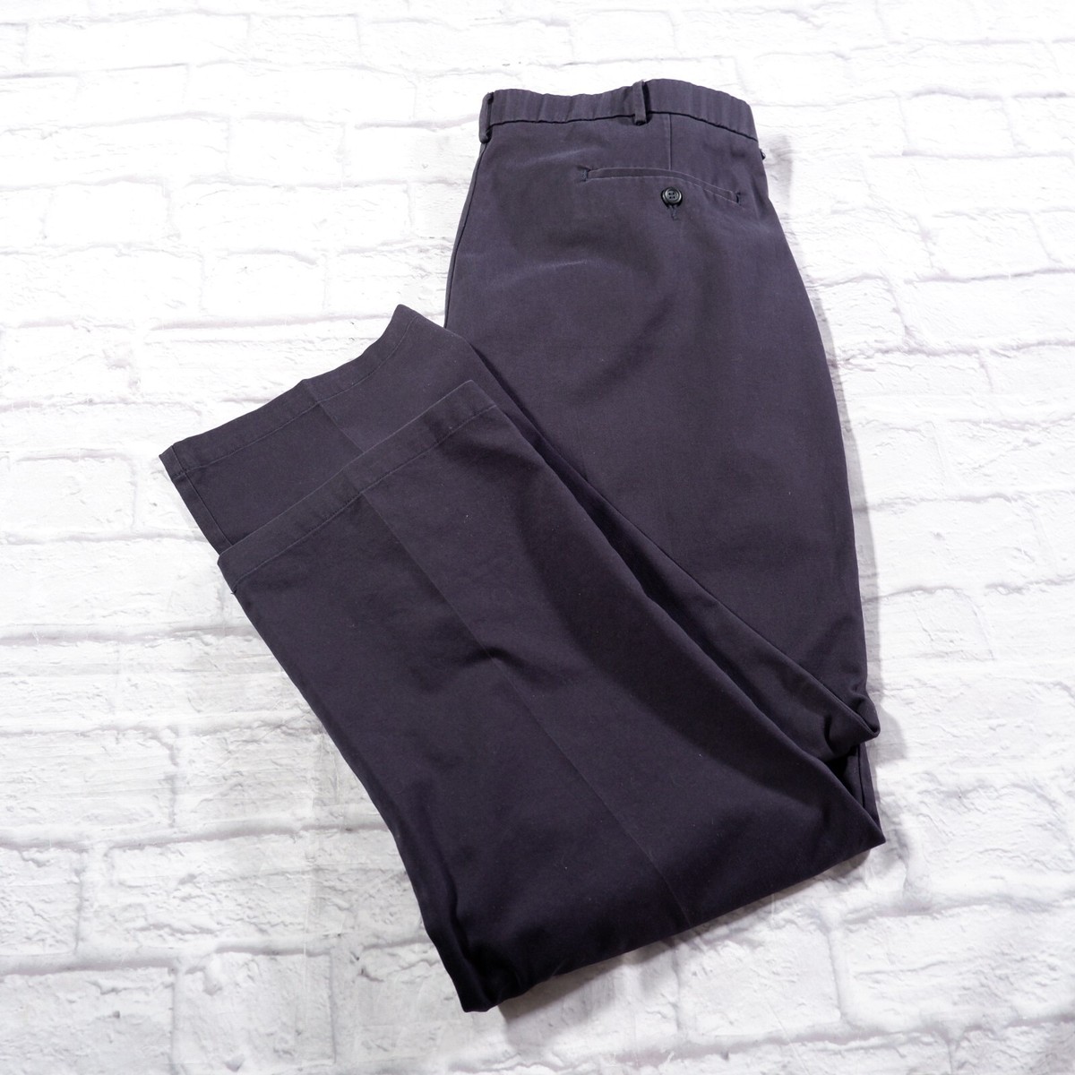Dockers Black Flat Front Relaxed Fit Cotton Blend Kahkis