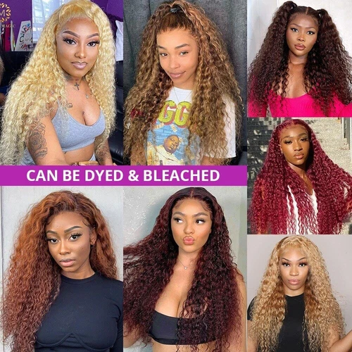 360 Full Lace Front Curly Wig 4-50 Inch Remy Deep Wave Echthaarperücke für Damen - Bild 5 von 16