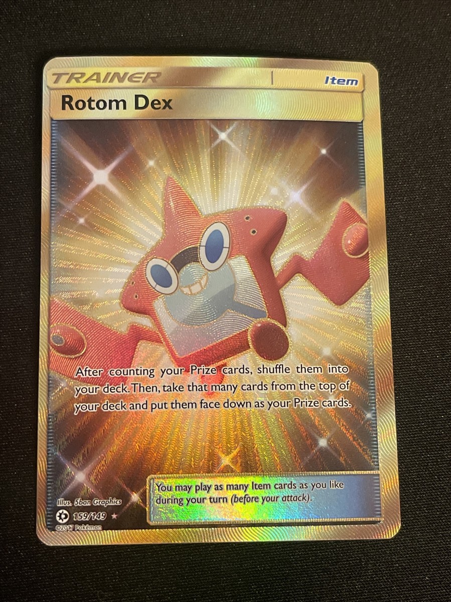 Pokémon TCG Rotom Dex Sun & Moon Base Set 159/149 Holo Secret Rare