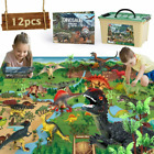 Large Play Mat With 12pcs Realistic Dinosaur Figures Pvc Toys For 3+ Toddler