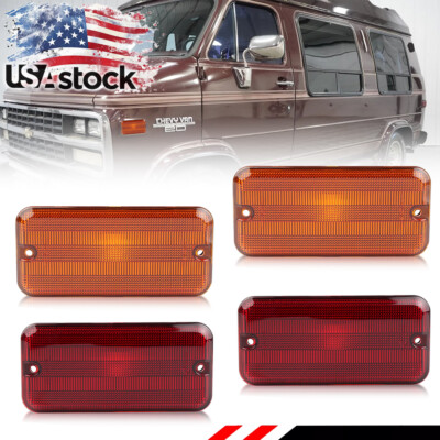 Front & Rear Side Marker Light For 85-96 Chevry G10 G20 G30 GMC G1500 G2500 G350