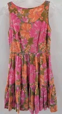 Tracy Feith Target Pink Orange Floral Hibiscus Party Cocktail Dress Jr’s size 7