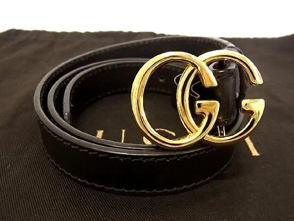 Extrêmement beautés marchandises GUCCI Gucci GG Malmont cuir or quincaillerie ceinture taille 4
