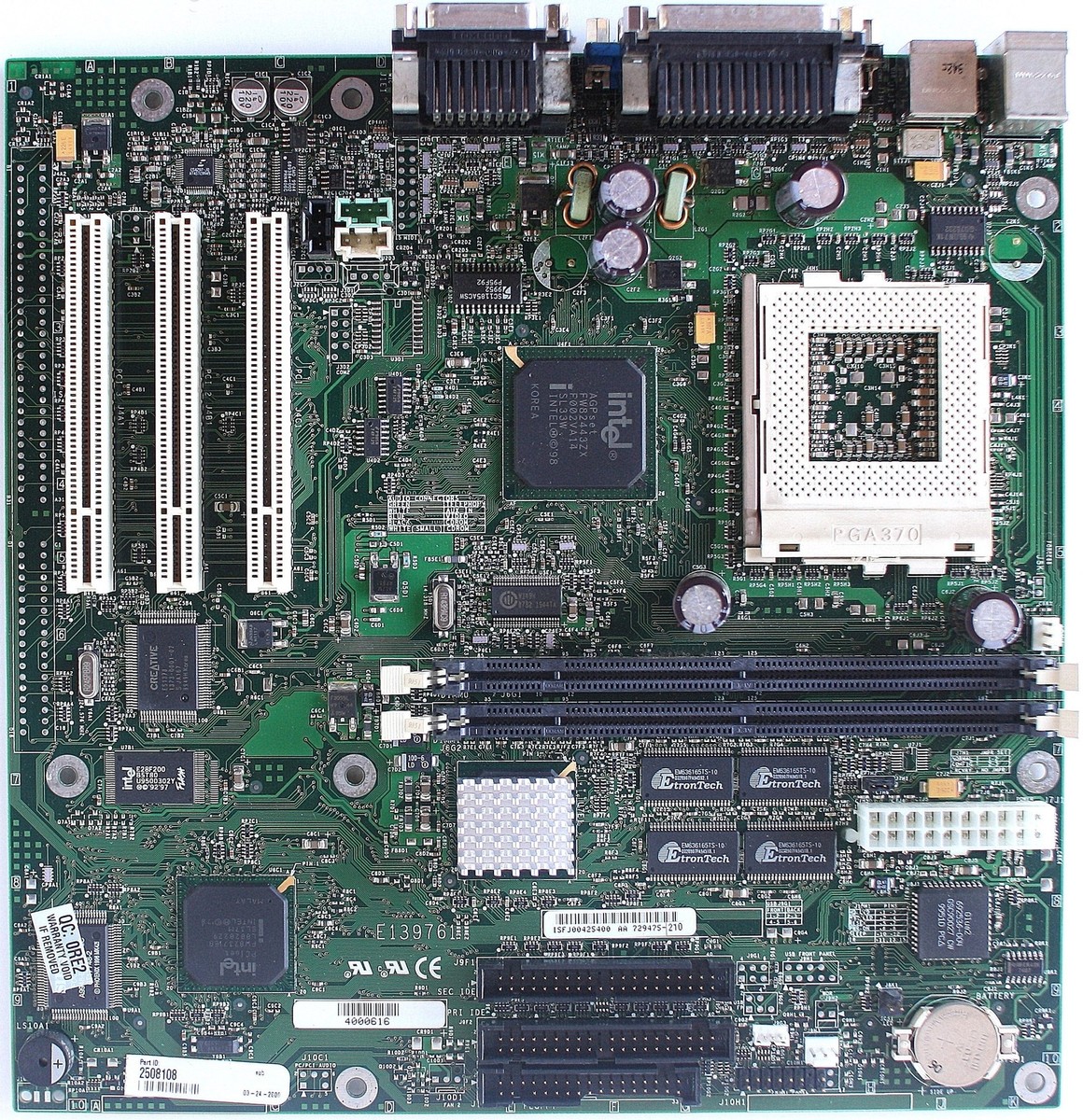 Motherboard, intel fj440zx (fiji), gateway p/n 4000616, skt