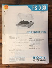 Sony PS-X30 Record Player / Turntable Service Manual Original