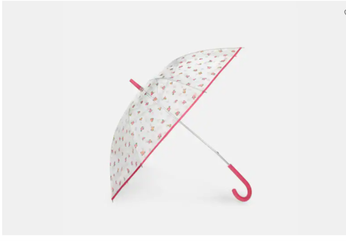 Nuevo Paraguas Transparente Coach Vintage Estampado Rosa