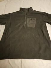 Columbia Fleece Jacket Mens Large Black Normcore Quarter Zip