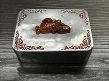 Yamanaka Pewter Carnelian Box